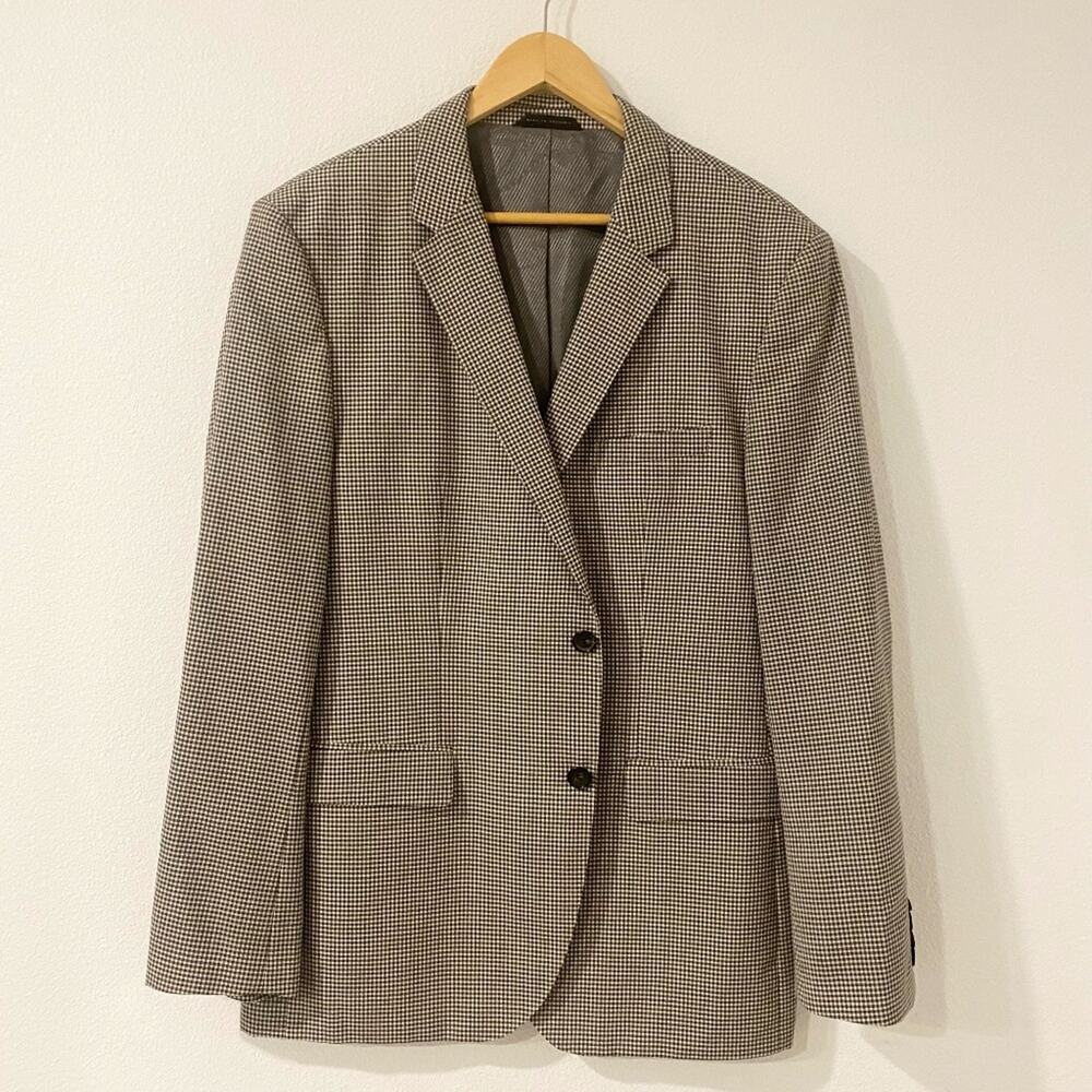 Hugo Boss Men's Vintage Wool The James Checkered Suit Blazer - 44R